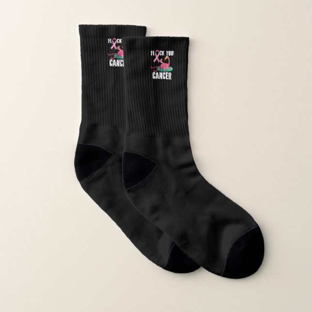 Flock you Cancer Flamingo Breast Cancer Fighter Di Socken (Paar)