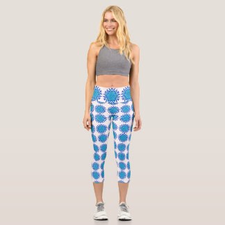 Flockenmuster High waisted Caprihosen Capri Leggings