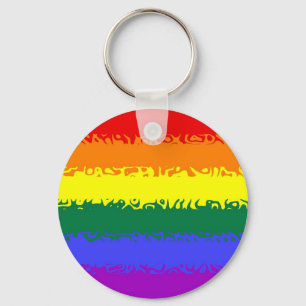 Flockige Regenbogen-Flagge Schlüsselanhänger