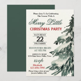 Flocking Christmas Tree Party Einladung