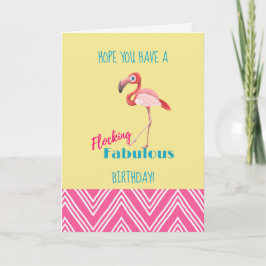Flocking Fabulous Birthday Puff / Pink Flamingo Karte