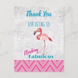 Flocking Fabulous Pink Flamingo Pun Party Dank Postkarte