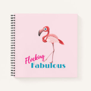 Flocking Fabulous Typografy w/Pink Flamingo Notizbuch