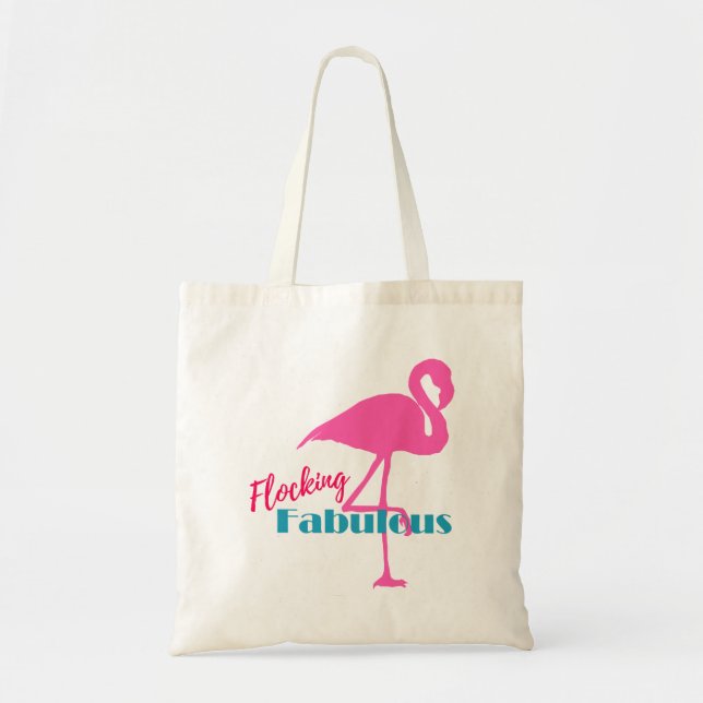 Flocking Fabulous Typografy w/Pink Flamingo Tragetasche (Vorne)