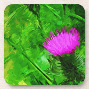 Flodmans Thistle Lila Wildblume Abstrakt Untersetzer