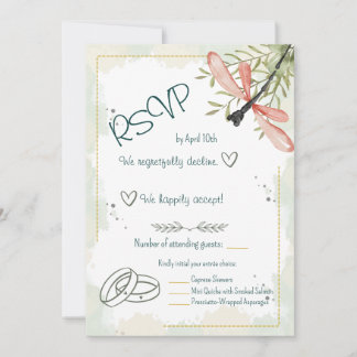 Floh Wasserfarben-RSVP-Karte Einladung