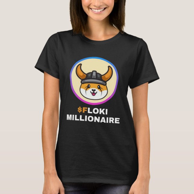 Floki Millionär Floki Inu Token Münze Krypto Hodl T-Shirt (Vorderseite)
