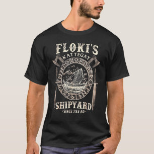 Flokis Shipyard Kattegat Viking Ship and Sword T-Shirt