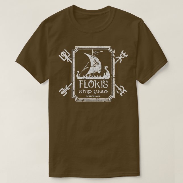 Flokis Shipyard Kattegat Viking Ship and Sword T-Shirt (Design vorne)