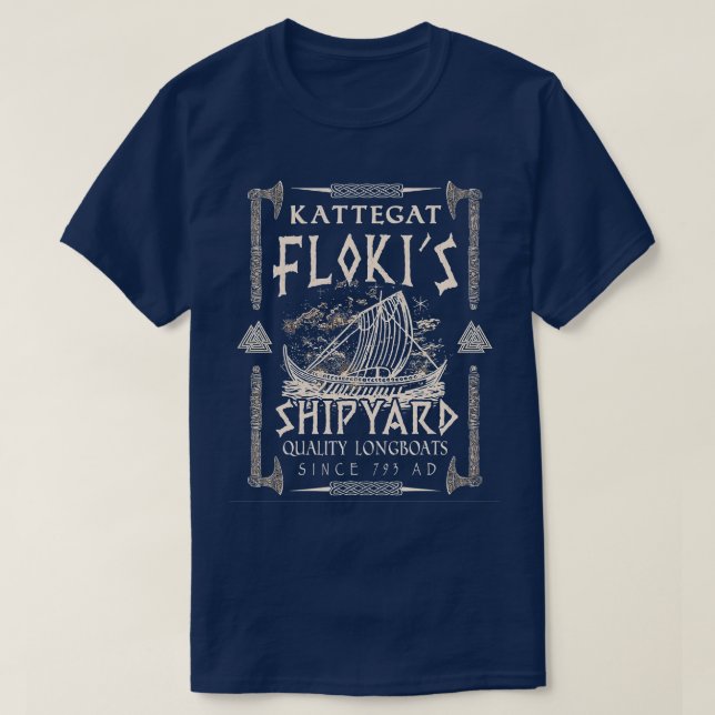Flokis Shipyard Kattegat Viking Ship Valknut Gesch T-Shirt (Design vorne)