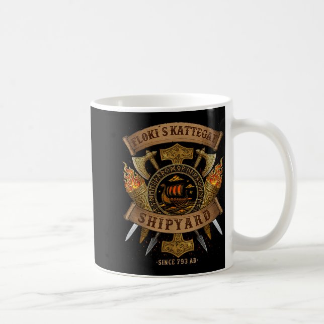 Flokis Werft Kattegat Wikinger-Schiff - Ringerike  Kaffeetasse (Rechts)