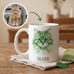 Floofkin Farbige Wasserfarben-Haustier-Porträt-Nam Kaffeetasse