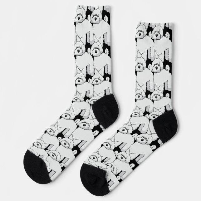 Floofy Niedlich Dog Muster Socken (Linkes Detail)