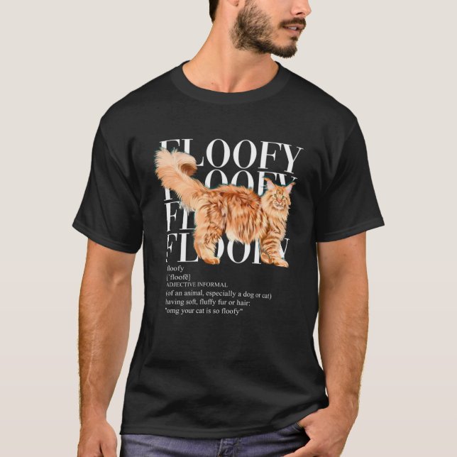 Floofy Red Maine Coon cat T-Shirt (Vorderseite)