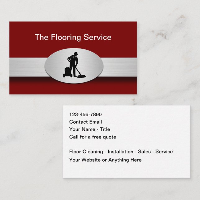 Floor Cleaning And Installation Service Visitenkarte (Vorne/Hinten)