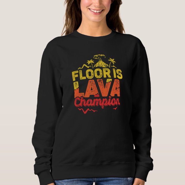 Floor ist Lava Game Champion mit Volcano Kids Rece Sweatshirt (Vorderseite)