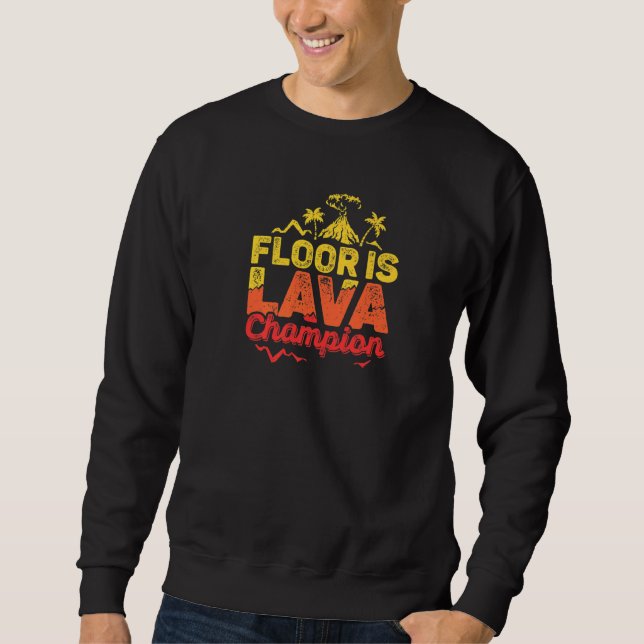 Floor ist Lava Game Champion mit Volcano Kids Rece Sweatshirt (Vorderseite)