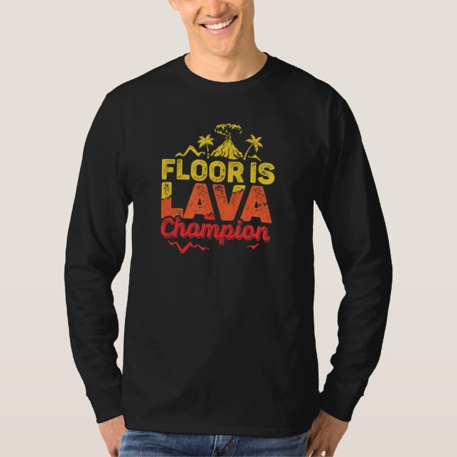 Floor ist Lava Game Champion mit Volcano Kids Rece T-Shirt (Vorderseite)