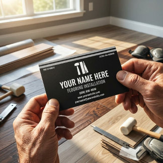 Flooring Installation Professional Black & Silver Visitenkarte