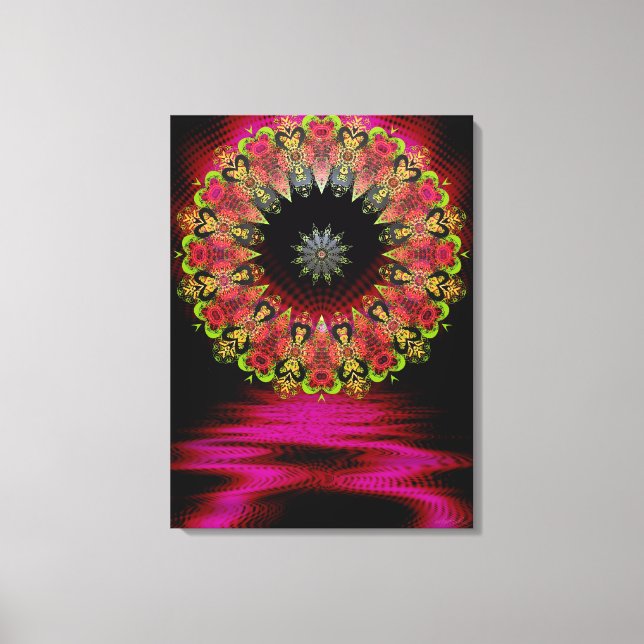 Flopenana Psychedelic Liebe Art Wrapped Canvas Leinwanddruck (Vorderseite)