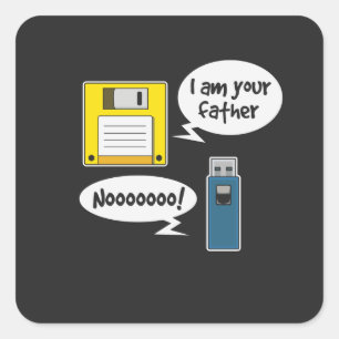 Floppy Disk Diskette USB Quadratischer Aufkleber