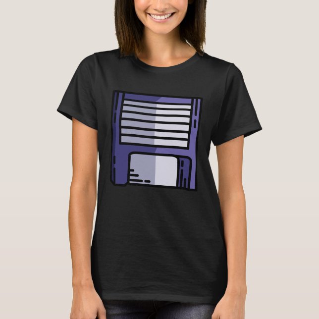 Floppy Disk Retro Funny Easy Lazy Halloween Costum T-Shirt (Vorderseite)