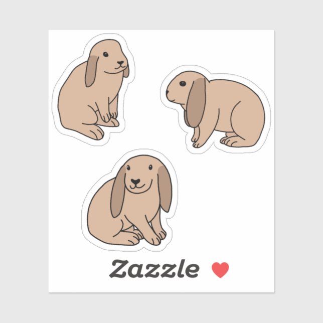 Floppy Oared Bundnies Aufkleber (Blatt)