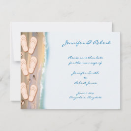 Flops auf der Beach-Save the Date-Karte spiegeln Save The Date