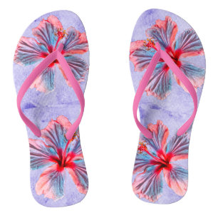 Flops für Frauen mit bearbeiteten Hibiskus-Blume s Flip Flops