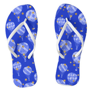 Flops in einem blauen Heißluftballon-Design spiege Flip Flops