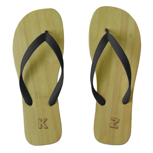 Flops kippen - Bambuskarten mit Initialen Flip Flops (Fußbett)