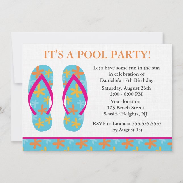 Flops-Party Einladungen spiegeln (Vorderseite)