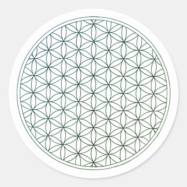 Flor de la Vida Calca Runder Aufkleber (Vorderseite)