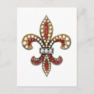 Flor De Lis Lilie Jewel new orleans Postkarte