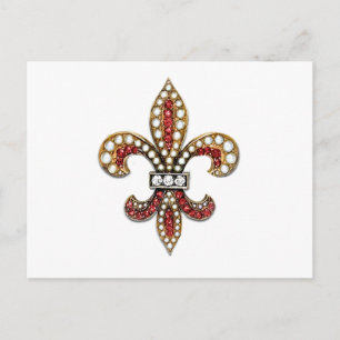 Flor De Lis Lilie Jewel new orleans Postkarte