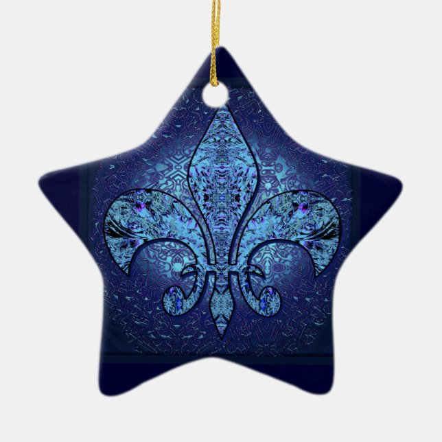 Flor-De-Lis, Wappen, Blume Keramik Ornament (Vorne)