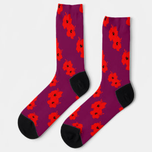 Flor del Encanto Maroon Socken