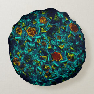 Flor virtual em azul gradiente, estilhaçada rundes kissen