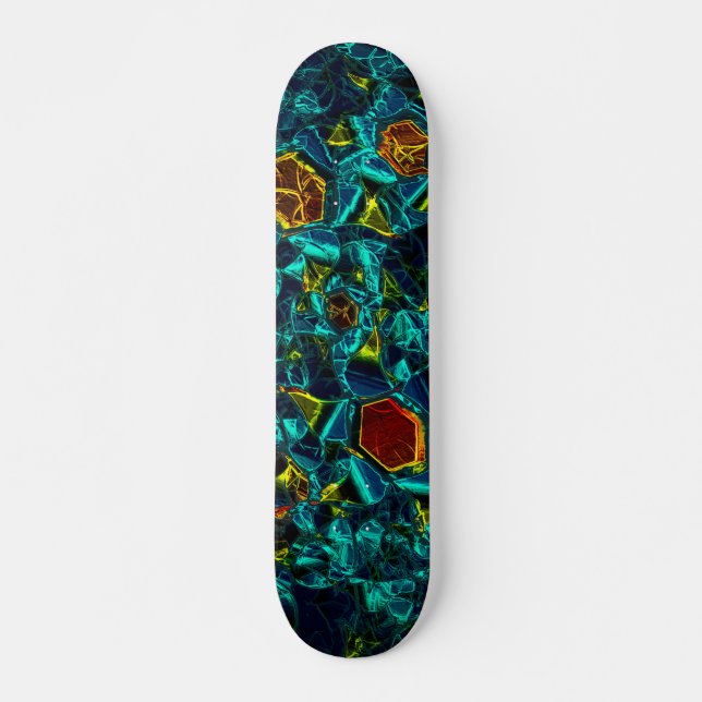 Flor virtual em azul gradiente, estilhaçada skateboard (Vorne)