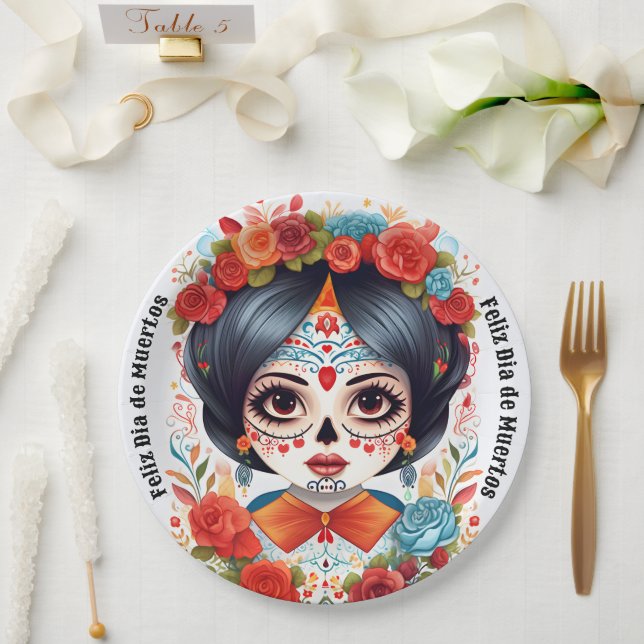 🌹 Flor y Calavera: Tribut an Dia de Muertos 🌹 Pappteller (Hochzeit)