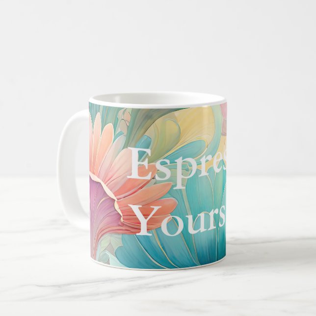 Flora 2 Blumenpastel Klassische Tasse (Vorderseite Links)