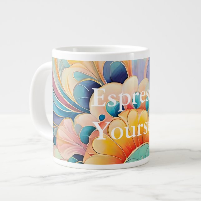 Flora 3 Blumenpastel Spezielle Tasse (Vorderseite Links)