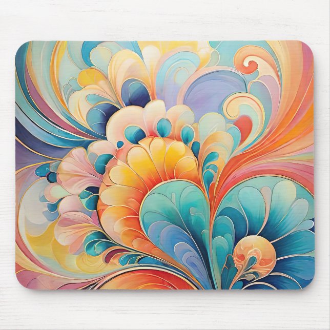 Flora 3 Blumenpastellwand Mousepad (Vorne)