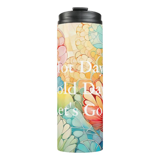 Flora 5 Floral Pastell Thermal Tumbler Thermosbecher (Vorderseite)