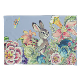Flora Blauen Bunny Rabatt Chinoiserie Kissenbezug