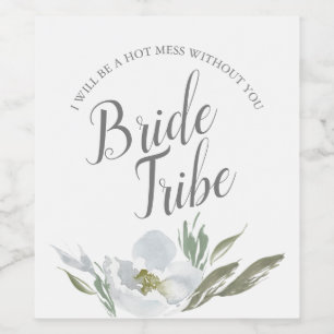 Flora-Bridesmaid-Label für Wasserfarben Weinetikett