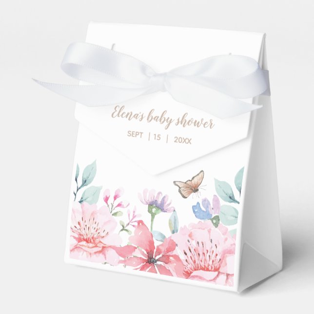 Flora-Butterfly-Gefälligkeitsbox für Wasserfarben Geschenkschachtel (Vorderseite)