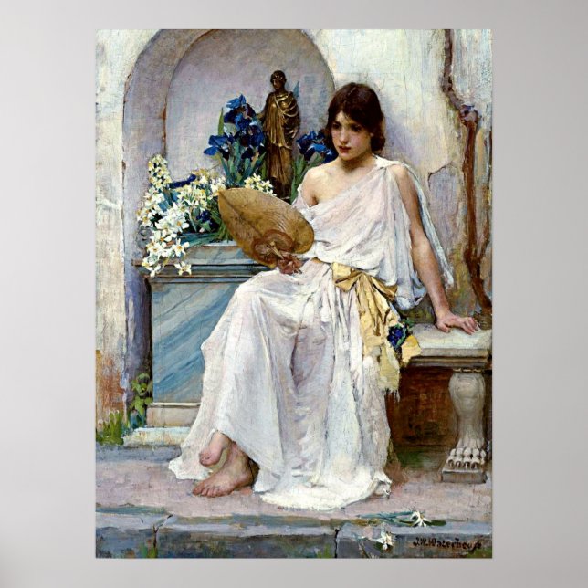 Flora by Pre-Raphaelite John William Waterhouse Poster (Vorne)
