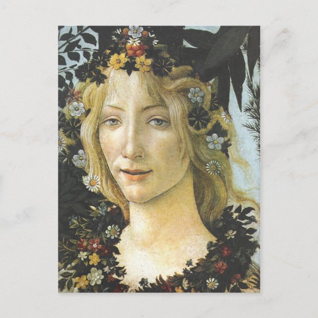 Flora (Detail Primavera) Botticelli Kunst, Dichtun Postkarte (Vorderseite)