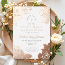 Flora Elegante First Communion Rose Gold